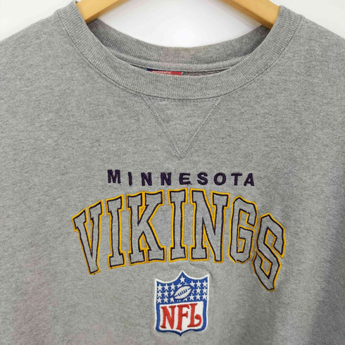 チャンピオン Champion 00s 前Vガゼット WIKINGS 刺繍 クルーネックスウェット メンズ import:XL